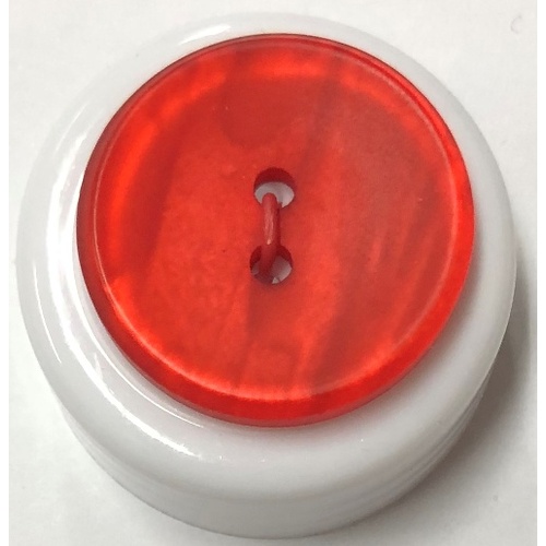 Button - 15mm Round Red