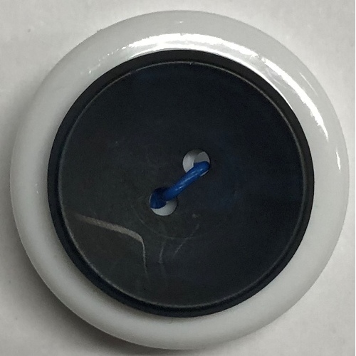 Button - 15mm Round Black/Blue