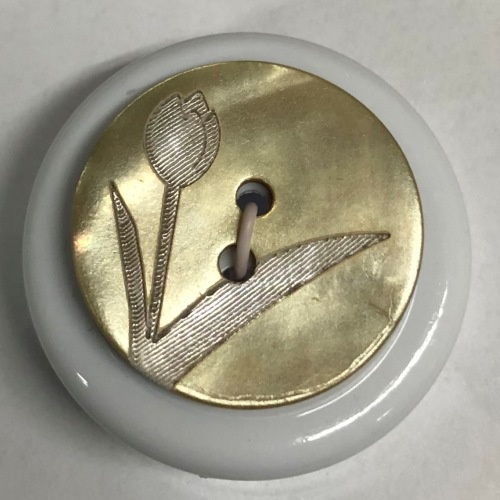 Button - 18mm Shell Tulip 65 Gold