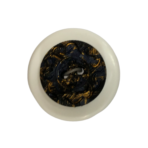 Button - 15mm 2 Hole Gold Fleck 73 Blue
