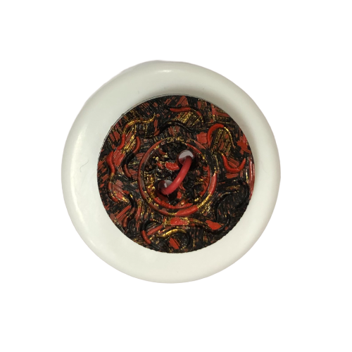 Button - 19mm 2 Hole Gold Fleck 24 Red