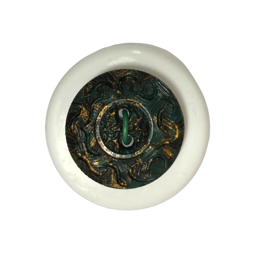 Button - 19mm 2 Hole Gold Fleck 51 Green