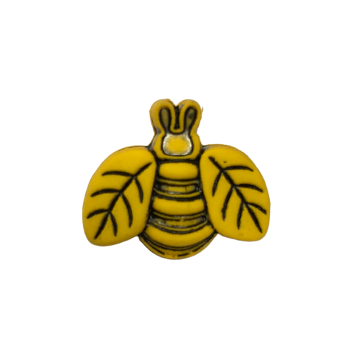 Button - 12mm Shank Yellow Bee