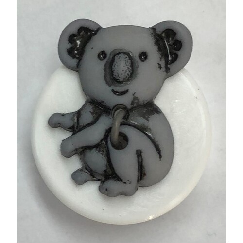 Button - Grey Koala Novelty Button