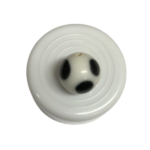 Bead - Glass Round Black/White