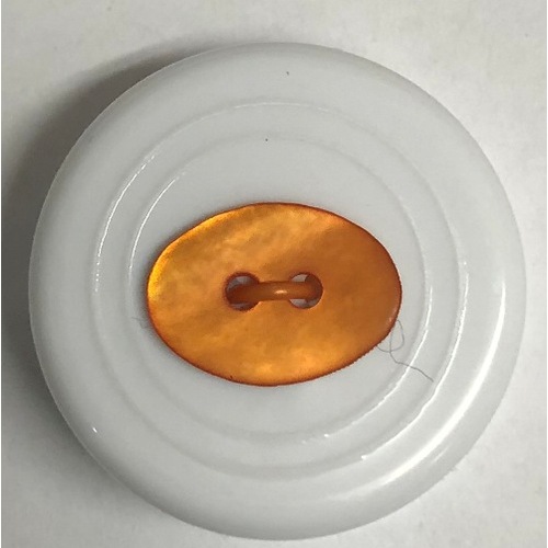 Button - 13mm Oval Shell 28 Orange
