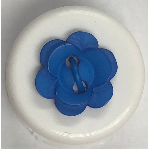 Button - 12mm Matt Flower 88 Blue