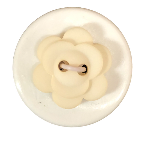 Button - 15mm Matt Flower 20 Ivory