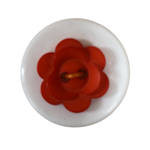 Button - 15mm Matt Flower 23 Red