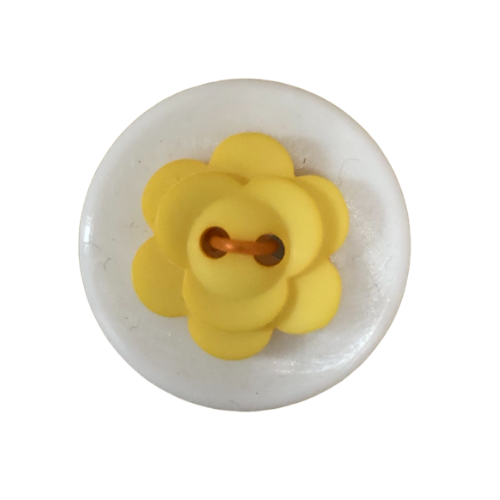 Button - 15mm Matt Flower 64 Yellow