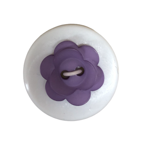Button - 15mm Matt Flower 83 Light Purple