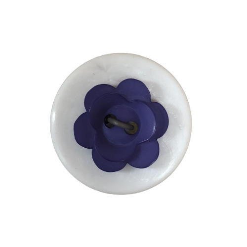 Button - 15mm Matt Flower 84 Dark Purple