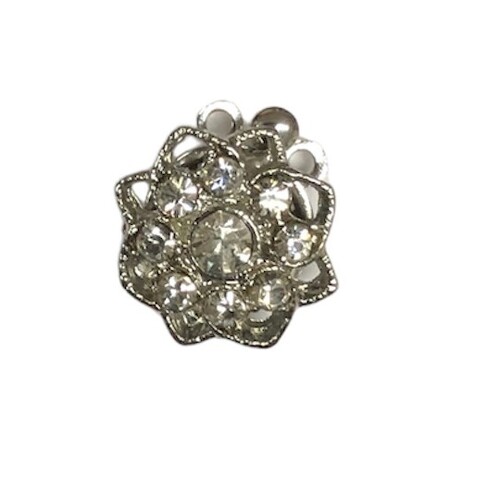 Clasp - Silver Diamonte Round