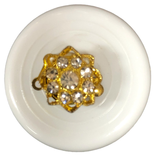 Clasp - Diamonte Gold Round