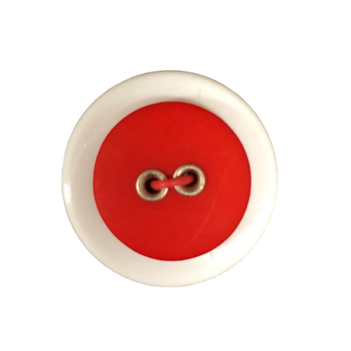 Button - 16mm Sew Through 2/H Rivet - Red