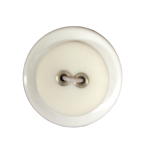 Button - 16mm Sew Through 2/H Rivet - White