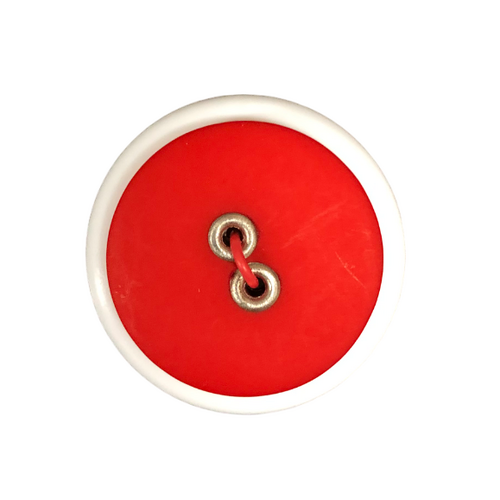 Button - 22mm Sew Through 2/H Rivet - Red