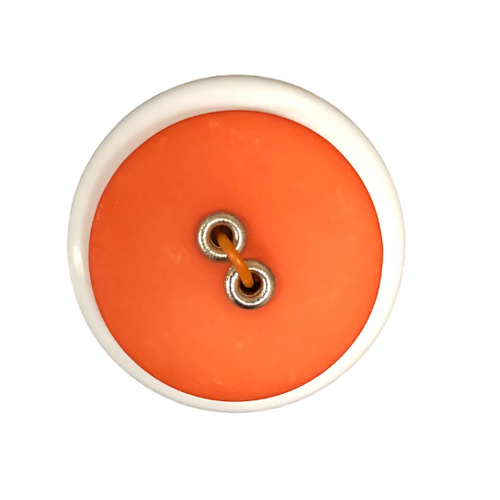 Button - 22mm Sew Through 2/H Rivet - Orange