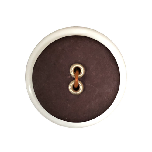 Button - 22mm Sew Through 2/H Rivet - Brown