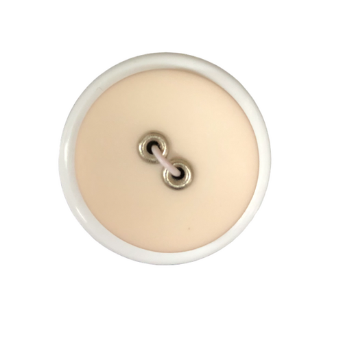 Button - 22mm Sew Through 2/H Rivet - Flesh