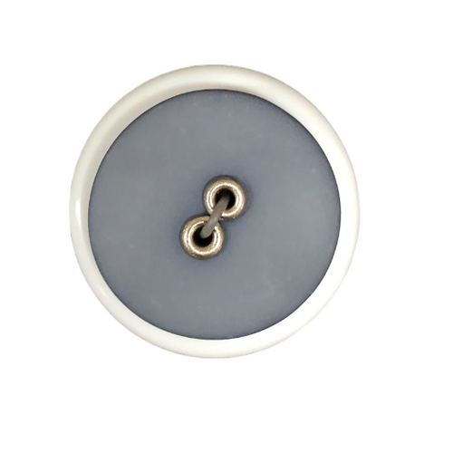 Button - 22mm Sew Through 2/H Rivet - Grey