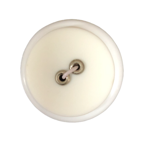 Button - 22mm Sew Through 2/H Rivet - White