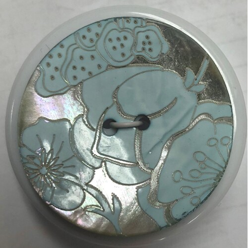 Button - 34mm Shell Pale Blue
