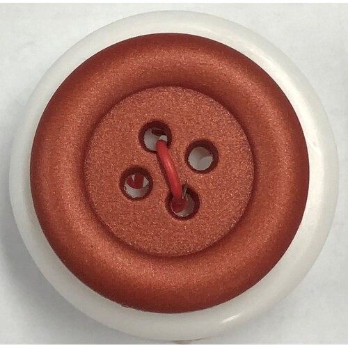 Button - 23mm 4 Hole Frosted Metalic Finish - Dark Copper