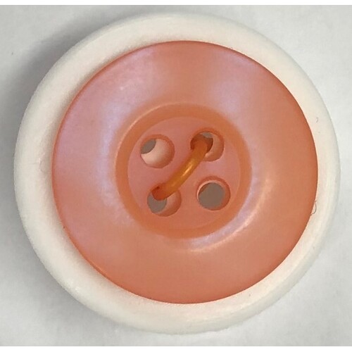 Button - 18mm  4 Hole Opal Look - Orange