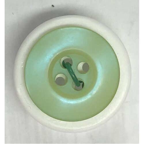 Button - 18mm  4 Hole Opal Look - Green