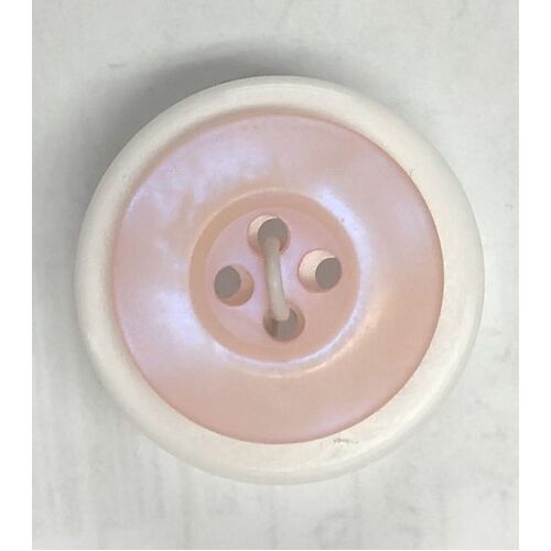 Button - 18mm  4 Hole Opal Look - Pale Pink