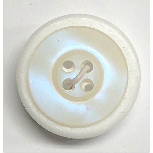 Button - 18mm  4 Hole Opal Look - Cream