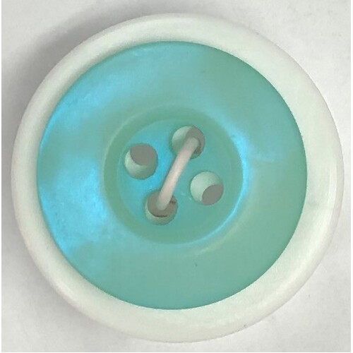 Button - 18mm  4 Hole Opal Look - Aqua