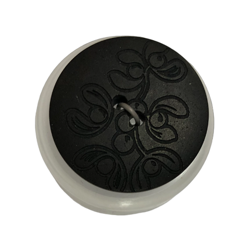 Button - 28mm Matte Laser Etch 03 Black