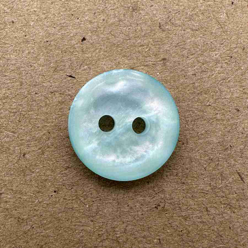 Button - 14mm  2/H Flat Pearled - Mint