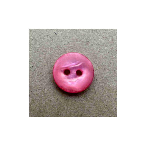 Button - 14mm  2/H Flat Pearled - Pink