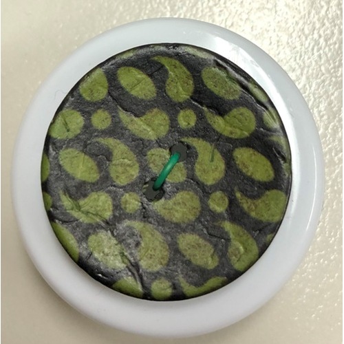 Button - 20mm Coconut Teardrop 49 Olive
