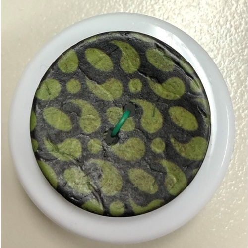 Button - 30mm Coconut Teardrop 49 Olive