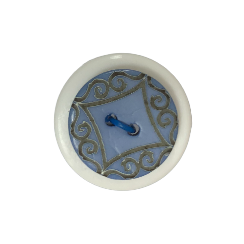 Button - 18mm Coconut Laser Etch 42 Dusty Blue