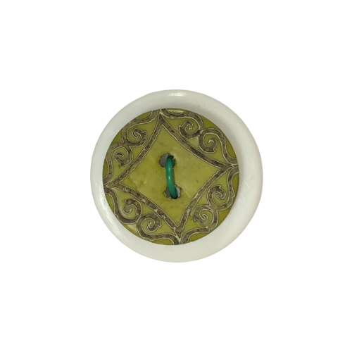 Button - 18mm Coconut Laser Etch 49 Green