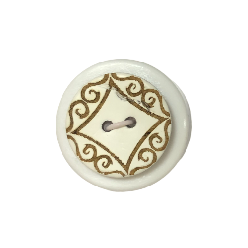 Button - 18mm Coconut Laser Etch 75 Cream
