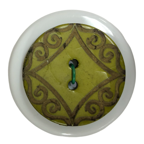 Button - 30mm Coconut Laser Etch 49 Green