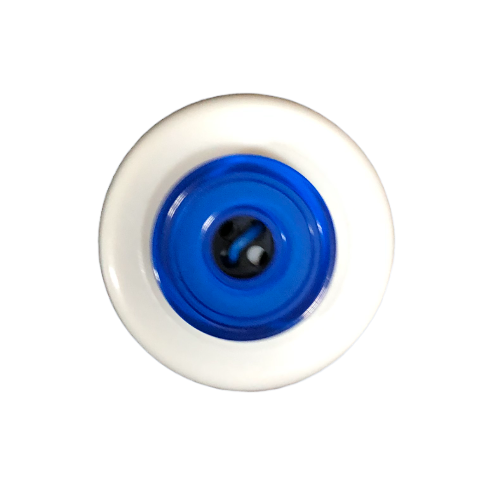 Button - 4 Hole Shiny Black Centre Dark Blue 15mm