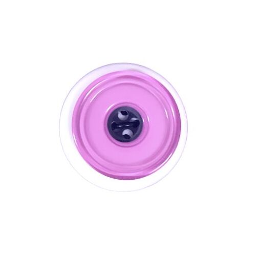 Button - 4 Hole Shiny Black Centre Mauve 23mm