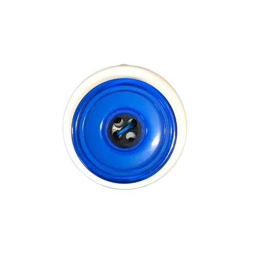Button - 4 Hole Shiny Black Centre Dark Blue 23mm
