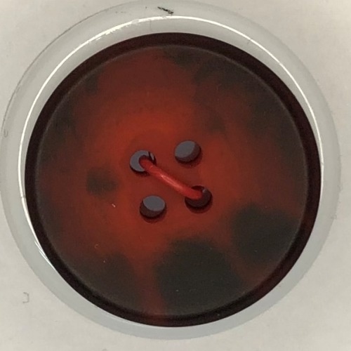 Button - 25mm 4 Hole Matte Mottled 23 Red
