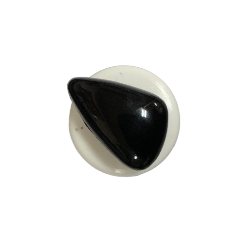 Button - 18mm Shank Shiny Triangle 03 Black