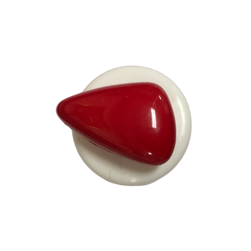 Button - 18mm Shank Shiny Triangle 23 Red