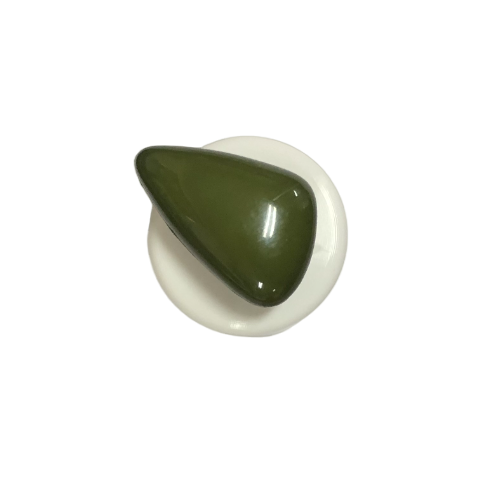 Button - 18mm Shank Shiny Triangle 43 Olive