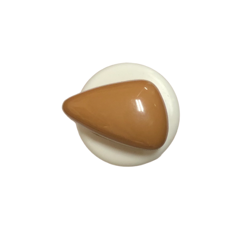 Button - 18mm Shank Shiny Triangle 56 Tan